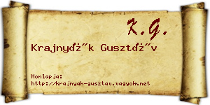 Krajnyák Gusztáv névjegykártya