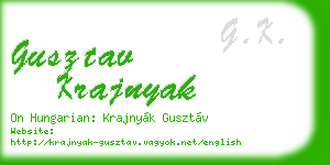 gusztav krajnyak business card